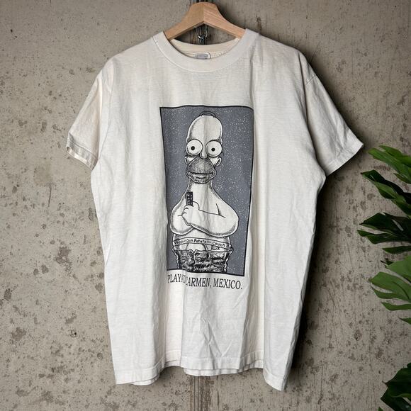 Homer Simpson Calvin Klein Mexico Tourist XL Vintage Shirt - Picture 1 of 4
